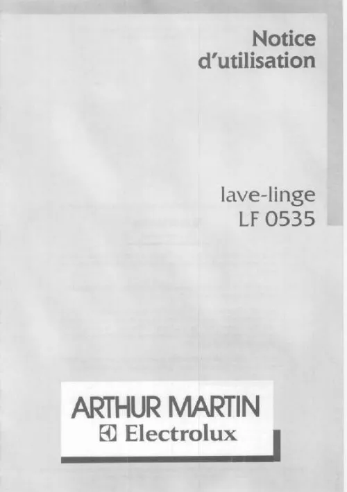 Mode d'emploi ARTHUR MARTIN LF0535