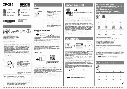 Mode d'emploi EPSON XP 235
