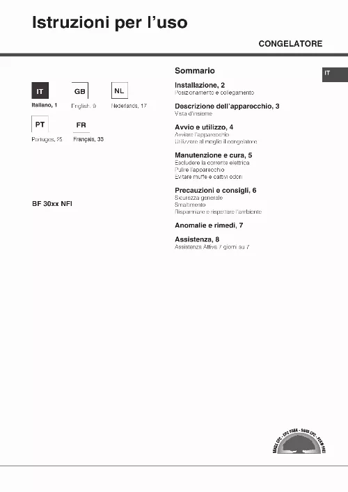 Mode d'emploi HOTPOINT BF 3022 NF I