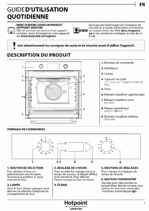 Mode d'emploi HOTPOINT FIT834ANHA