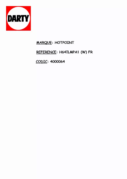 Mode d'emploi HOTPOINT H64ILMPA1(W)FR