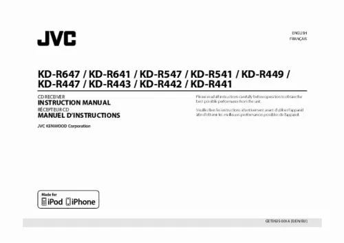 Mode d'emploi JVC KD-R651E
