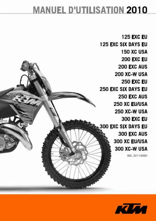 Mode d'emploi KTM 250 XC EU