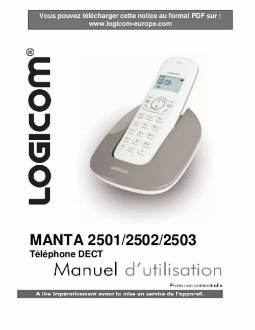 Mode d'emploi LOGICOM MANTA 2501