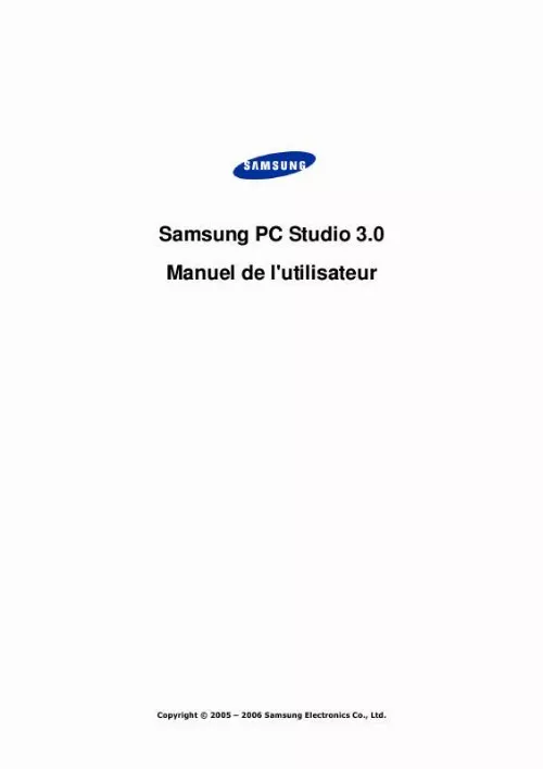 Mode d'emploi SAMSUNG PC STUDIO 3.0