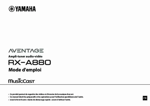 Mode d'emploi YAMAHA RX-A880