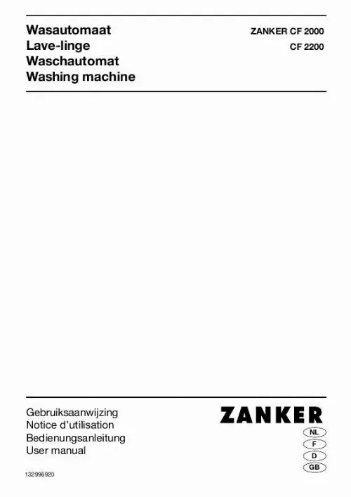 Mode d'emploi ZANKER CF2000